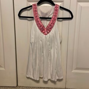 Flowing racer back tank with built in bra